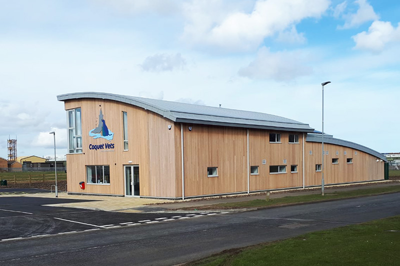 Roofers near me installed GreenCoat Steel curved fooring sheets - KingCraft roofing & cladding specialists Leeds, Yorkshire.