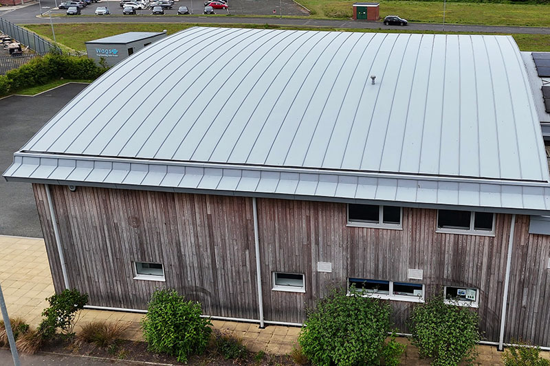 Steel standing seam roofing sheets and flashings installed by KingCraft roofing & cladding specialists Leeds, Yorkshire.