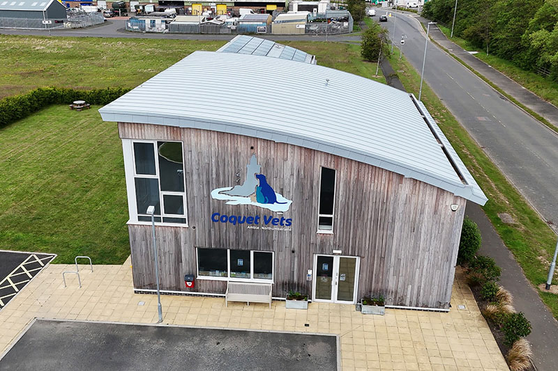 GreenCoat steel standing seam sheets installed on curved roof by KingCraft roofing & cladding specialists Leeds, Yorkshire.