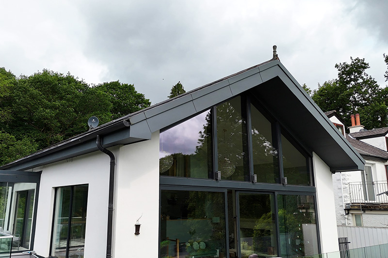 Roof repairs on cold slate roof with aluminium standing seam panels by KingCraft Roofing & Cladding, operating in Leeds and Yorkshire.